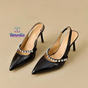 9636 High Heels Glossy Diamond Fashion Woman 10 CM (With Box)