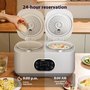 Two inner container smart rice cooker home 4L rice cooker reservation timed insulation function