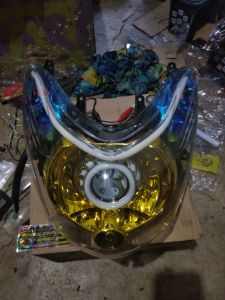 reflektor lampu depan Yamaha Mio soul karbu headlamp model custom projie hi low gen 2 alis mata elang