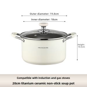 YANXING | Household New Ceramics Double Handle Soup Pot with Steamer Compatible With Induction Cooker