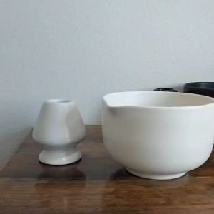 อุปกรณ์ชงมัทฉะ ชุดชงมัทฉะ เซรามิค ถ้วยชงมัทฉะ 4.5นิ้ว*3นิ้ว 1ชุด ได้ 2 ชิ้น ถ้วยชงชา และ ที่วางแปรง