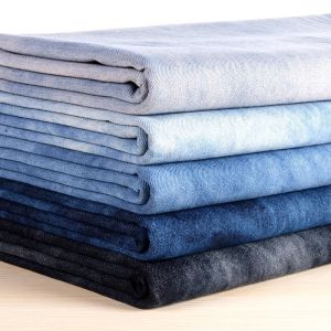 Hợp Thời Trang nhuộm kiểu cột thắt Denim Vải Dày vải bố đã bạc màu Chất Liệu Cho Quần Áo Quần May DIY Thời Trang