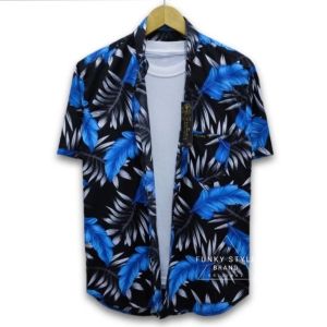 Kemeja Pria Wanita Motif Bunga Kemeja Hawai Lengan Pendek Baju Kemeja Surfing Hem PRIA Kasual