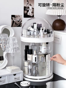 Hộp Đựng Mỹ Phẩm Acrylic Trong Suốt Có Thể Xoay Để Trang Trí Bàn Làm Việc Hộp Đựng Son Môi Chống Bụi Hộp Đựng Nước Hoa