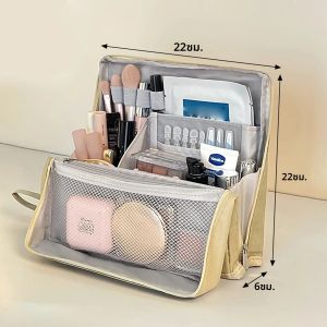 พับรูปแบบแยกกระเป๋าเครื่องสําอางแบบพกพา Travel Grooming And Storage Organizer แปรงแต่งหน้าความจุขนาดใหญ่และกระเป๋าความงาม