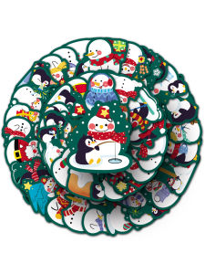 Original Snowman Graffiti Stickers Hand-drawn Winter Fresh Cute Decals for Car Milk Tea Cup Guka Sticker Pack of 50