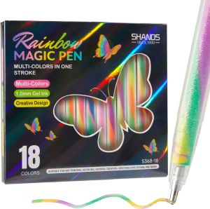 6/18 Colors Dreamy Rainbow Color Changing Gel Pens Set of 1.0mm NIB Pens for Kids Adults Art Stationery Back To School Supplies