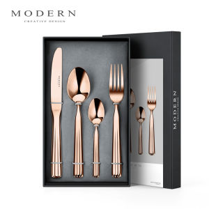 MODERN DELICATE LIFEL | Luxury Rose Gold Stainless Steel Cutlery Set