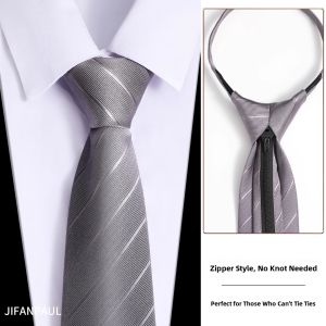 JIFANPAUL | No-Tie Zipper Mens Black & Blue Business Wedding Student Easy Pull Tie