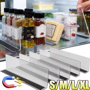 Shelf Dividers Acrylic Transparent Compartments with Magnetic Base Supermarket Retail Goods Display Separator Rack