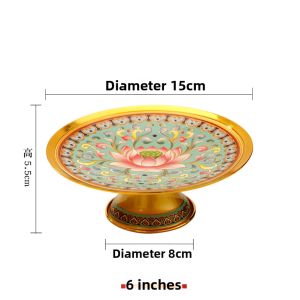 HENANSHENGZHONG | Buddha Offering Plate Lotus Design Enamel Cloisonne