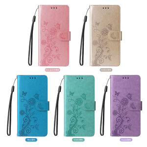 Huawei P Smart plus 2019 Enjoy 9S Mate 8 Compatible Butterfly Press Flower Soft Silicone Flip Cover Phone Case Full Edge Protection Anti-Fall Card Insertion Stand