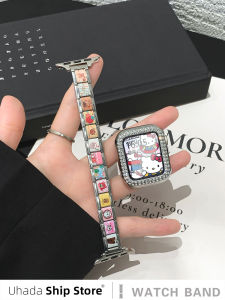 Uhada Metal Smartwatch Band Womens Style Module Mosaic DIY Compatible with Huawei Fit4 Fit3 Fit2 S10 Cute Creative Cartoon Chain