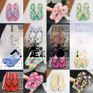 Womens Summer Anti-Slip Flat Bottom Sandals Casual Pure Color Rubber Foam Beach Coast Flip Flops Trendy Cartoon Toe Strap