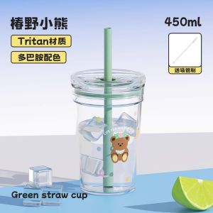 Cốc Nhựa Tritan Có Ống Hút April Cốc Đựng Nước Di Động Cho Nữ Cốc Đựng Nước Có Ống Hút Phong Cách Mới Mùa Hè Cốc Đựng Nước Có Nắp