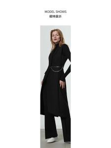 Black Wool Fitted Knit Top