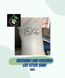 Washable and reusable cat litter sand 15kg per sack