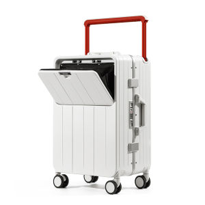 2025 New Womens Multi-Functional Carry-On Suitcase Aluminum Frame 20 Inch Fashionable Travel Bag with Wide Pull Rod