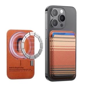 Strong Magnetic Carbon Fiber Wallet Card Holder Case for Magsafe IPhone Air 17 16 E 15 14 13 12 Pro Max Leather Card Bag Cover