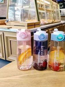 Botol Minum Bening Sport Life 500ml BPA FREE - Desain Sporty & Modern, Tutup Flip Up with Lock (0880)