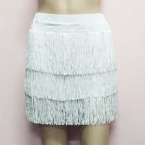 Fashionable Tassel Skirt for Women Latin Dance Skirt Adult Mini Skirt Square Dance Half-length Skirt Polyester Customizable