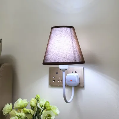 Wireless Plug-In LED Wall Lamp Remote Control Dimming Bedside Light Simple Modern Style No Drilling Required Night Light