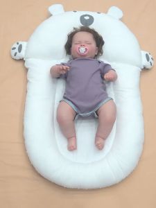 EZYLITTLES Baby Bionic Bed with Pillow Nest Large Bed Cot Infant Bassinet Newborn Anti Flat Head Pillow Mattress Crib