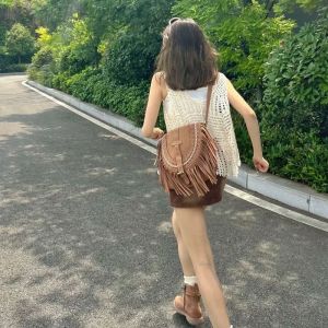 Yunnan Dali Lijiang Tourism Wear Shoulder Crossbody Womens Bag Northwest Grassland Desert Xinjiang Retro Tassel Bag