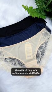 Quần lót ren cạp vừa chi tiết ren chìn mềm mại tinh tế - Fleur - Corèle V Pháp - 02142A