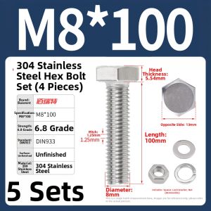 BAIRUITE | Stainless Steel Hex Screw and Nut Set