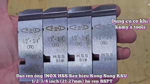 Dao tiện tiện ren ống INOX HSS Rex hiệu Kong Sung KSU 1/2-3/4 inch (21-27mm) hệ ren BSPT