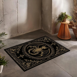 VIKAMA Gothic Horror Dragon Bat Pumpkin Unwelcome Doormat Dark Non Slip Rug Halloween Entrance Bedroom Spooky Home Decor