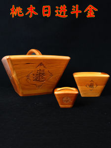 Cherry Wood Old Style Rice Measurement Quart Real Wood Marriage Gift Moving House Decoration Wealth Accumulation Home Decor