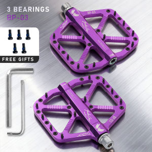 KRSEC | KRSEC MTB Bicycle Pedal CNC 3 Bearings Titanium Non-slip BMX Road Bike Pedals Aluminum Alloy Bike Parts for Cycling Accessories