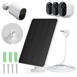 4W/6W Solar Panel Kit IP65 Waterproof Solar Panel 360 Adjustable Wall Mount for Arlo XL Spotlight/Essential Spotlight