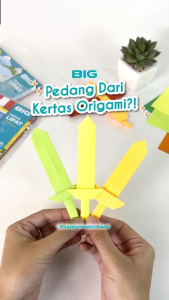Origami Paper Kertas Lipat Seni BIG 10 Warna 2 Sisi Isi 50 Lembar