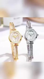 Đồng Hồ Đeo Tay Nữ Dây Thép Máy Quartz Mặt Tròn Số Ả Rập Thời Trang Giản Dị Mặt Số Nhỏ Khóa Cài Ẩn