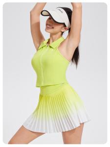 CJLINDF | Front Zip Fixed Pad Shock Absorbing Gathering Sports Bra