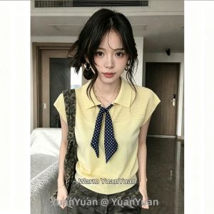 Gray Collar Ice Silk Knitted Short Sleeve T-Shirt Womens Fashion Initial Summer Absorb Sweat And Moisture Breathable Shirt