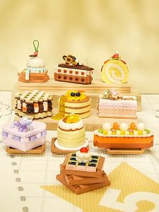 Jaki Building Block Bricks / Mini Sweet Choco Layer Cake Waffle Swiss Roll Souffle Tart Ice Cream Toast Pancake Dessert / Mainan Blok 下午茶甜点蛋糕益智积木