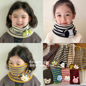 Baby Scarf Boys and Girls Plaid Heattech Neck Protection Bandana Autumn and Winter Children Cute Stripes Scarf Kids Tide