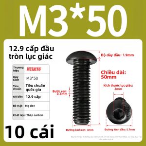 BAIRUITE | Ốc Vít Đầu Tròn 12.9 Có Lỗ Lục Giác