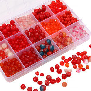 20pcs Red Color Crystal Glass Loose Space Beads for DIY Bracelet Necklace Jewelry Making