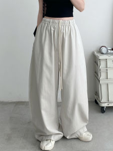 กางเกงขายาวทรงหลวมผ้าไหมลินินสำหรับผู้ชายและผู้หญิง SunYeo กางเกงขายาวทรงหลวมสบาย ๆ ทรงหลวม ฤดูใบไม้ผลิและฤดูใบไม้ร่วง