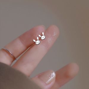 Simple Rabbit Stud Earrings for Women Hypoallergenic Daily Wear Small Multiple Animals Silver Color Earring Girls Pierc Gifts 