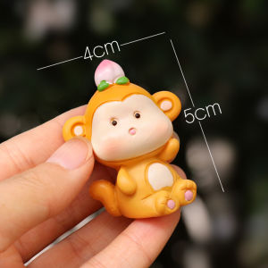 Resin Cartoon Animal Figurines Party Hat Decoration Small Tiger Rabbit Baby Model Blind Box Toy Collectible Static Display Piece
