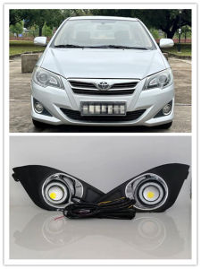 LED Fog Lights Assembly For Toyota Corolla EX 2013 2014 2015 2016 Front Bumper Fog lamp Replacement Angel Eye Daylight Kits