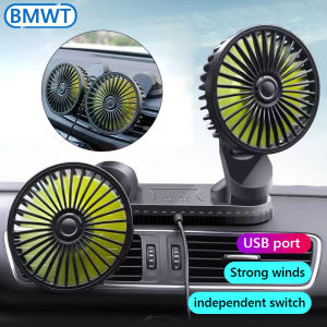 Car fan USB double head fan Universal Adjustable Angle Dual Head car truck air outlet fan strong cooling and cooling