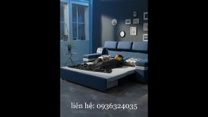 Sofa giường thông minh kiểu dáng sang trọng 1m8 hoặc 2m1 có sạc điện thoại có loa bluetooth ngăn chứa đồ