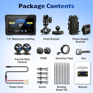 LBW NEW 7 inch Quick-release Motorcycle GPS Navigation CarPlay Android include TPMS Dual Cameras For All Motorcycle Models